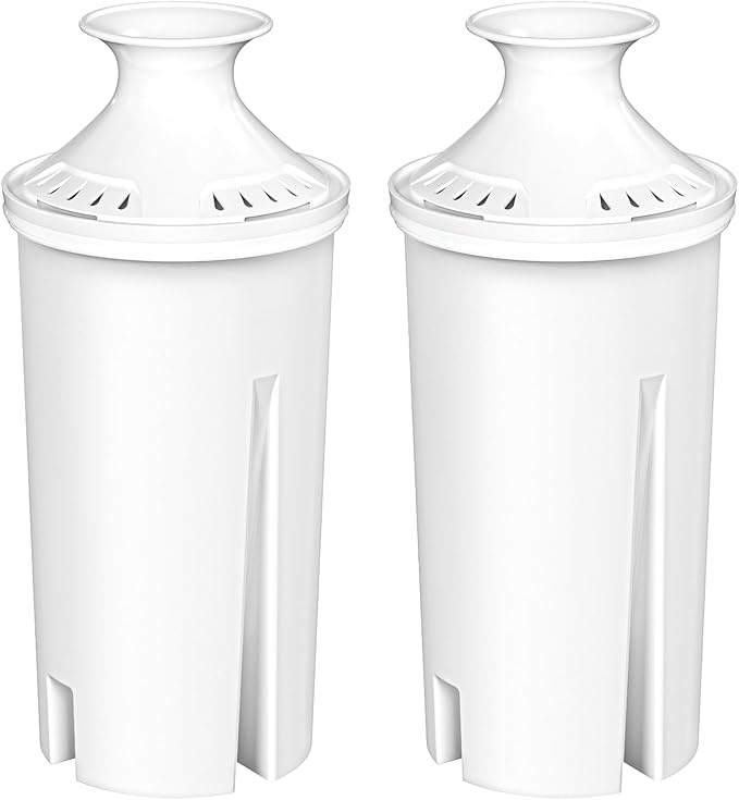 Fil-Fresh 2-Pack Filter Replacements for Brita Water Pitchers and Dispensers, NSF 53&42 Certified to Reduce Cadmium, Mercury, Copper, Zinc, BPA free, Lasts 2 Months or 40 Gallons