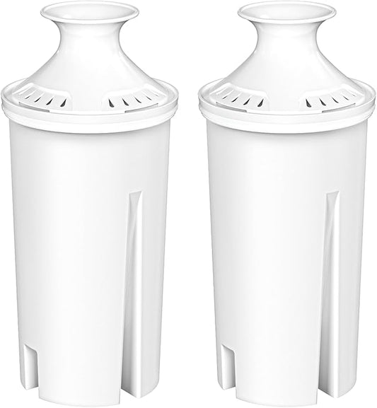 Fil-Fresh 2-Pack Filter Replacements for Brita Water Pitchers and Dispensers, NSF 53&42 Certified to Reduce Cadmium, Mercury, Copper, Zinc, BPA free, Lasts 2 Months or 40 Gallons