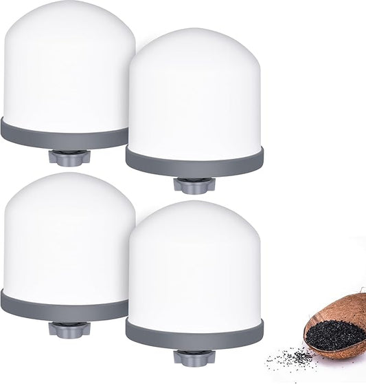 Replacement Ceramic Dome Water Filter with Coconut Shell Activated Carbon， 0.2 to 0.5 micron for Countertop Water Filter System 4PACK