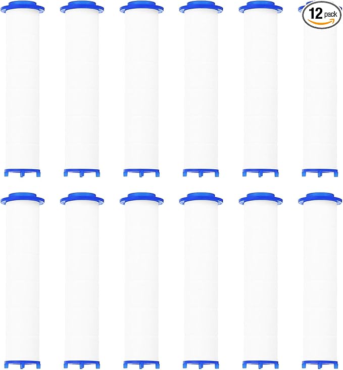 uxcell 12 Pcs Shower Head Filter 3.7 Inch PP Cotton Filter Cartridge Replacement High-Pressure Handheld Fan Shower Jet Sets