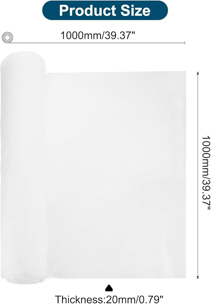 PATIKIL 39" x 39" x 0.8" Air Conditioner Filter Replacement, 2Pcs Washable Reusable Cut to Fit Foam Filter Air Filter for RV AC Vent Window Purifiers Computer, White