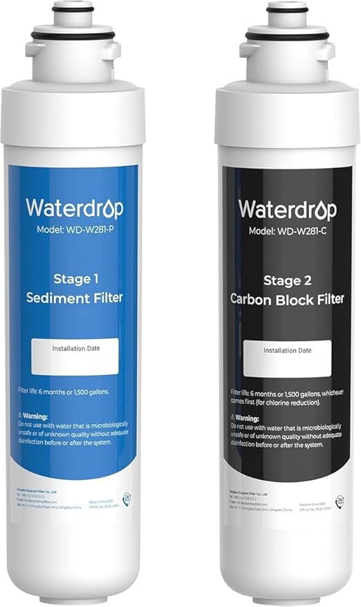 Waterdrop W281 Water Filters for Water Coolers, Replacement for all Avalon® branded Bottleless Water Coolers Filters, 1,500 Gallon Extended Lifespan, More Pure Enjoyment, 2 Count（1 Set）