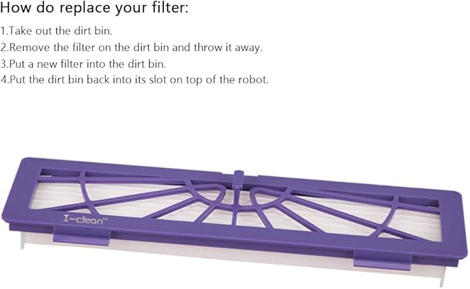 I-clean 16-pack Filters Accessories for all Neato Botvac Robotics 70e 75 80, D Series D75 D80 D85, Connected D3 D5 Vacuum Cleaner Replacement Parts