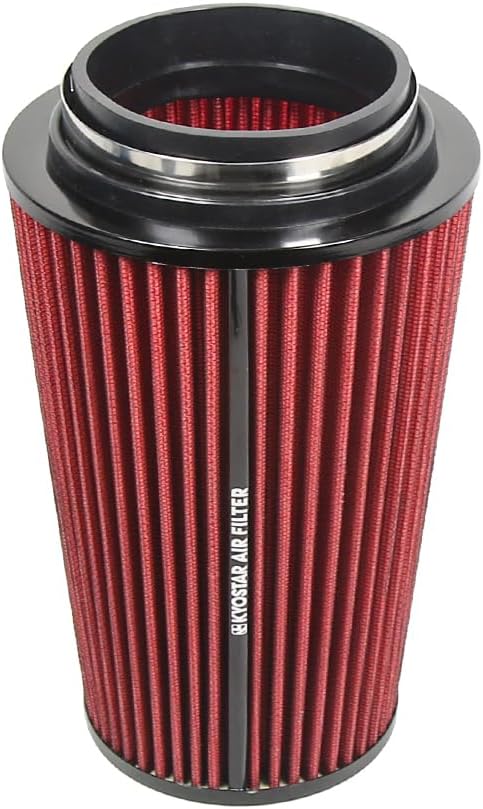 3/3.5/4inch Inlet Cold Air Intake Cone Replacement Performance Washable High Flow Dry Air Filter (RED)