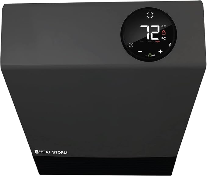 Heat Storm Wall Gray HS-1000-WX Deluxe Indoor Infrared Space Saving-1000 Watts-Remote Control-Home & Office Heater-Safe to Touch Grill, 13x4x17