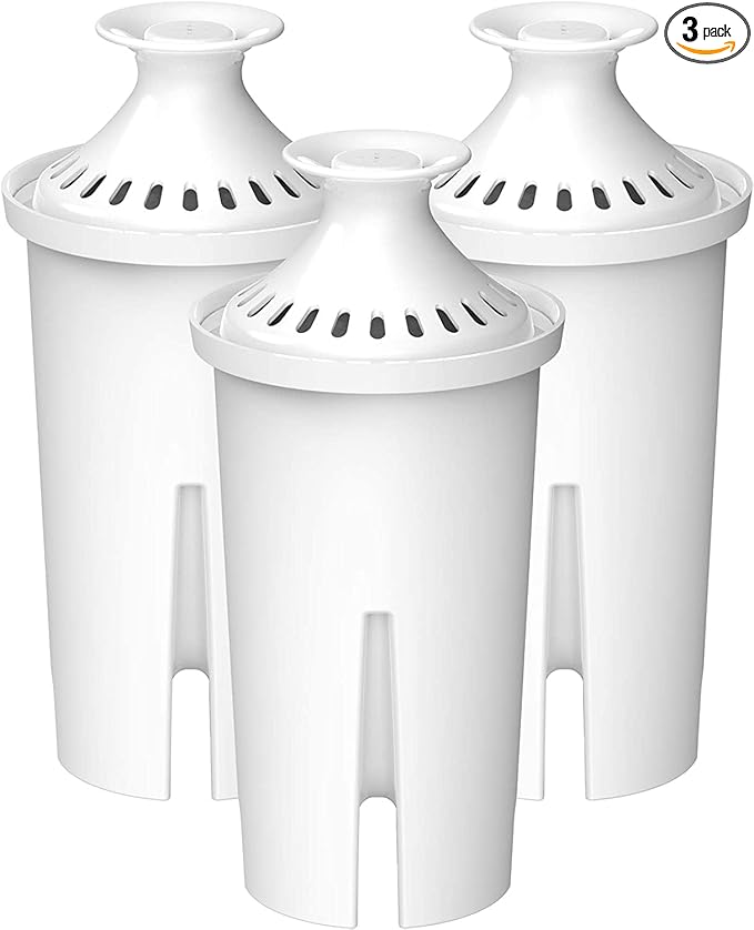 AQUA CREST Replacement for Brita® Filter, Brita® Water Pitchers and Dispensers, Classic OB03, Mavea® 107007, and More, NSF Certified Pitcher Water Filter, 3 Count