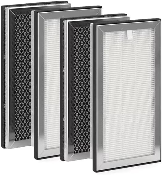Replacement Parts Ture Hepa Filter and Activated Carbon Filter Compatible with Medify MA-15 Series Air Purifier, Pre-Filters 4-Pack