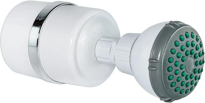 Crystal Quest Shower Filter with Shower Head - White - Advanced Multi Stage Filtration for Cleaner Water - Removes Chlorine, Heavy Metals - Promotes Healthier Skin, Softer Hair - Long-Lasting