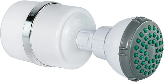 Crystal Quest Shower Filter with Shower Head - White - Advanced Multi Stage Filtration for Cleaner Water - Removes Chlorine, Heavy Metals - Promotes Healthier Skin, Softer Hair - Long-Lasting
