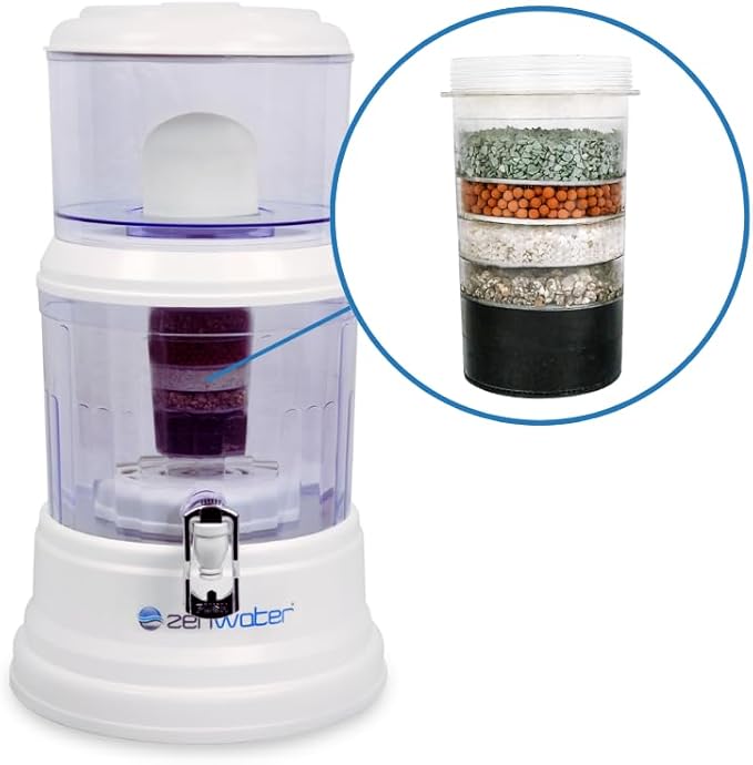 Genuine 5-Stage Mineral Cartridge Filter Replacement - Exclusively for Zen Water Countertop Gravity Filtration System - Clean and Mineral-Rich Hydration