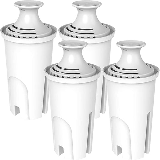 Hiwater Replacement for Brita Filters, Pitchers, Dispensers, NSF 42 Certified Pitcher Water Filter, Compatiable with Brita Classic OB03, Mavea 107007, 35557, and More (Pack of 4)