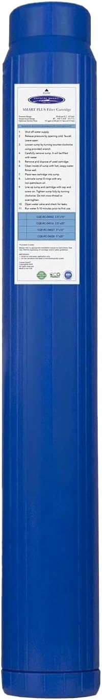 Crystal Quest SMART Replacement Filter | 2-7/8" x 20" Cartridge | 80,000 Gallons Capacity | Advanced Multistage Filtration