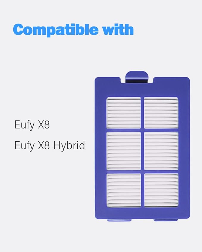 BBT BAMBOOST Filters Replacement Parts Fit for Eufy X8, Eufy Robovac X8 hybrid, Filter Accessories Vacuum (Pack of 6)