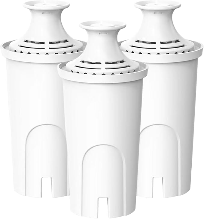 Replacement for Brita® Water Filter, Pitchers and Dispensers, Classic 35557, OB03, Mavea® 107007, Reduces Chlorine, Last Up to 2 Months (3 Pack)