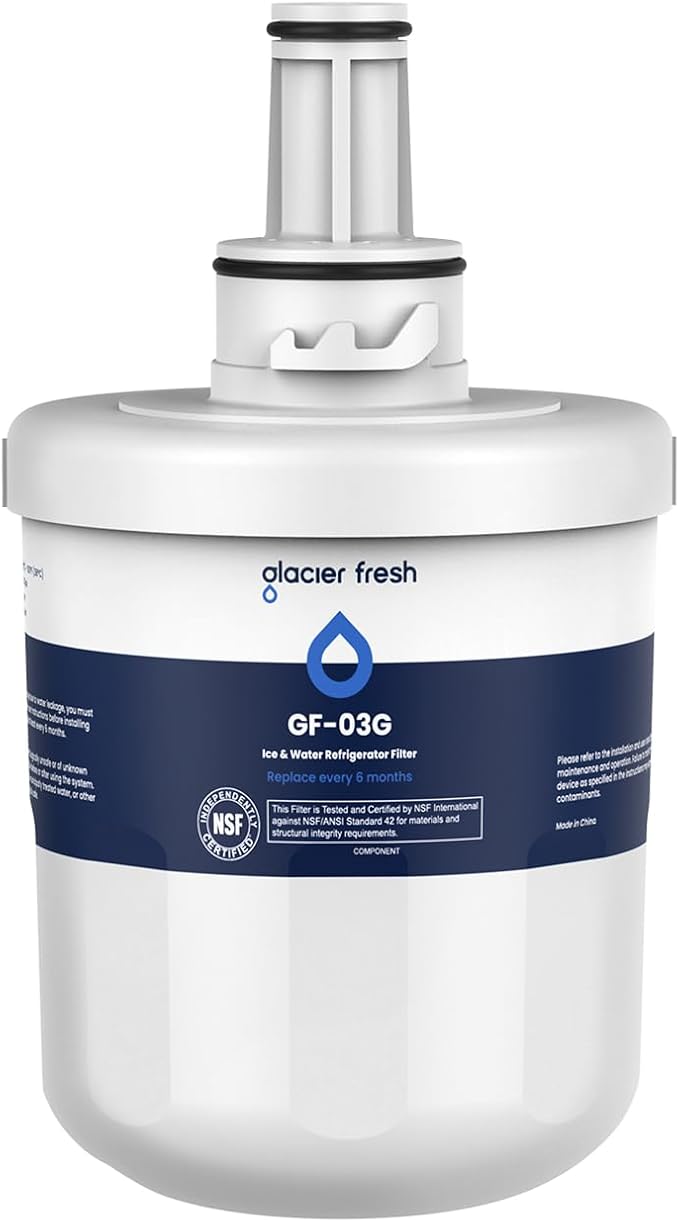GLACIER FRESH Replacement for DA29-00003G Water Filter, Compatible with Samsung* Aqua-Pure Plus, DA29-00003F, DA29-00003B, HAFCU1, RFG237AARS, FMS-1, RS22HDHPNSR, RSG257AARS, WSS-1, 1 Pack