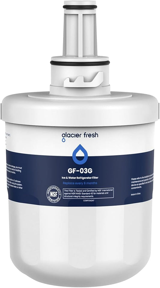 GLACIER FRESH Replacement for DA29-00003G Water Filter, Compatible with Samsung* Aqua-Pure Plus, DA29-00003F, DA29-00003B, HAFCU1, RFG237AARS, FMS-1, RS22HDHPNSR, RSG257AARS, WSS-1, 1 Pack