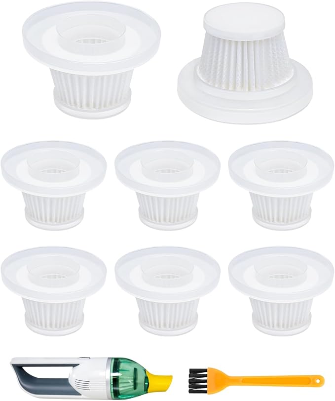 Replacement Filter Compatible with Horsepower Duck Compact Cordless Vacuum Cleaner AS Seen On TV, Vacuum Cleaner Filter Replacement Parts, 8+1 Pack