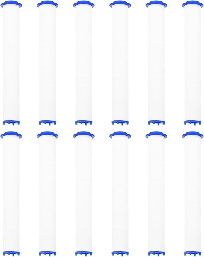 uxcell 12 Pcs Shower Head Filter 5.5 Inch PP Cotton Filter Cartridge Replacement High-Pressure Handheld Fan Shower Jet Sets