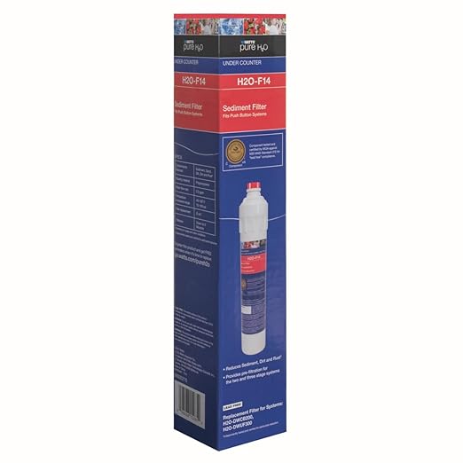 Watts Premier H2O-F14 Pure H2O 5-Micron Sediment Water Filter Replacement for H2O-DWCB200 and H2O-DWUF300 Under Counter Water Filtration Systems, Push Button Design