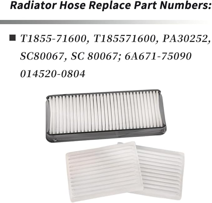 Cab Air Filters Compatible with Kubota M SVL M5040 M6040 M7040 M7060 M8560 M9960 SVL75C SVL75-2C SVL90C SVL90-2C B2650 B3350 L3240 L4740 RTV1100 Cabin AC Filters T1855-71600 6A671-75090 014520-0804