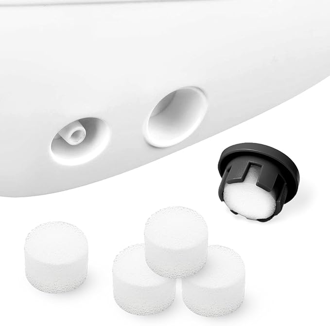 100 PCS Replacement Air Filter Sponge Nebulizer Filters Replacement Round Sponge Air Filter Replacements for Compressor System Accessories White