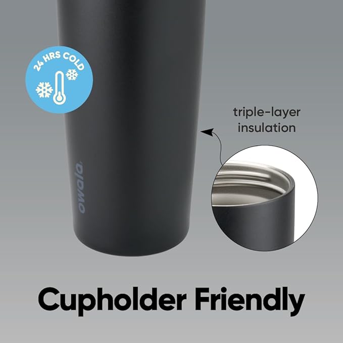 Owala FreeSip Sway - Stainless Steel - 40-oz. - Black (Very, Very Dark)