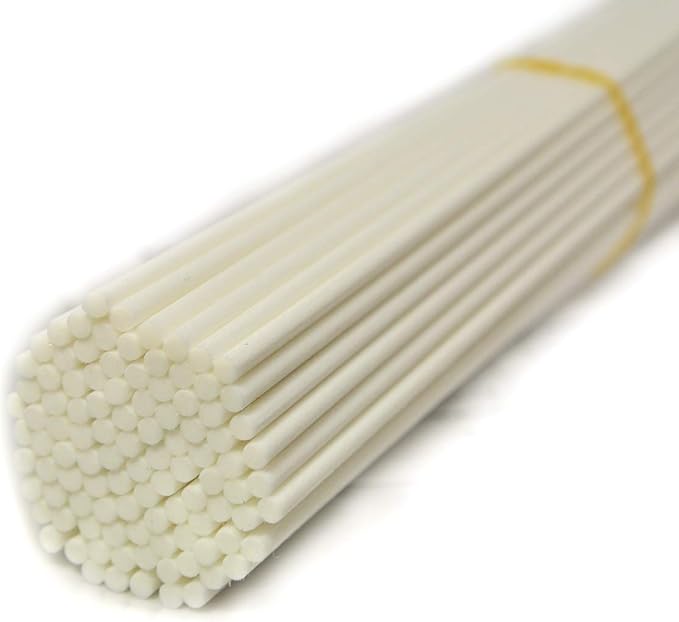 100 Pieces Fiber Reed Diffuser Replacement Refill Sticks (12" x 3mm, White)