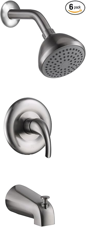 Shower Set with Trim Kit, Galim GL-SD, Shower Head & Faucet Set Complete with Valve, Shower Fixtures, Tub and Shower Trim Kit, Bathtub Shower Faucet set, Single Handle Pressure Balance, Brushed Nickel