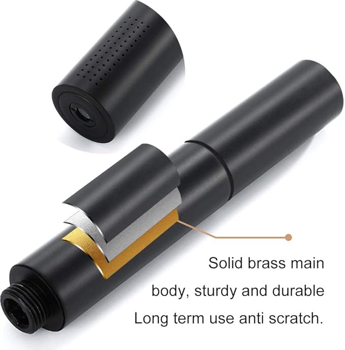 Matte Black Shower Wand 2 In 1 Fuction Hand Held Shower Head High Flow 7 Inch Brass Shower Head High Pressure Handheld Shower Head Sprayer with 59 Inch Hose and Bracket