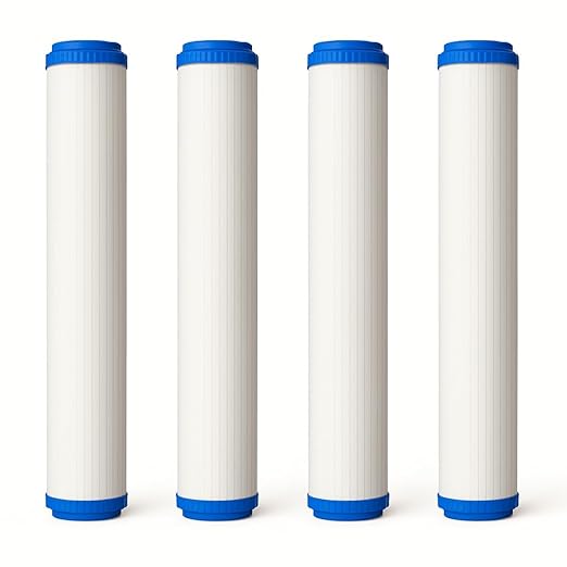 LiquaGen Polyphosphate Water Filter – Slow PHOS Media for Limescale, Rust & Corrosion | Pre-Filter for Water Heaters, Boilers, Ice Machines, Coffee Makers & Vending Systems (4, 2.5" x 20")