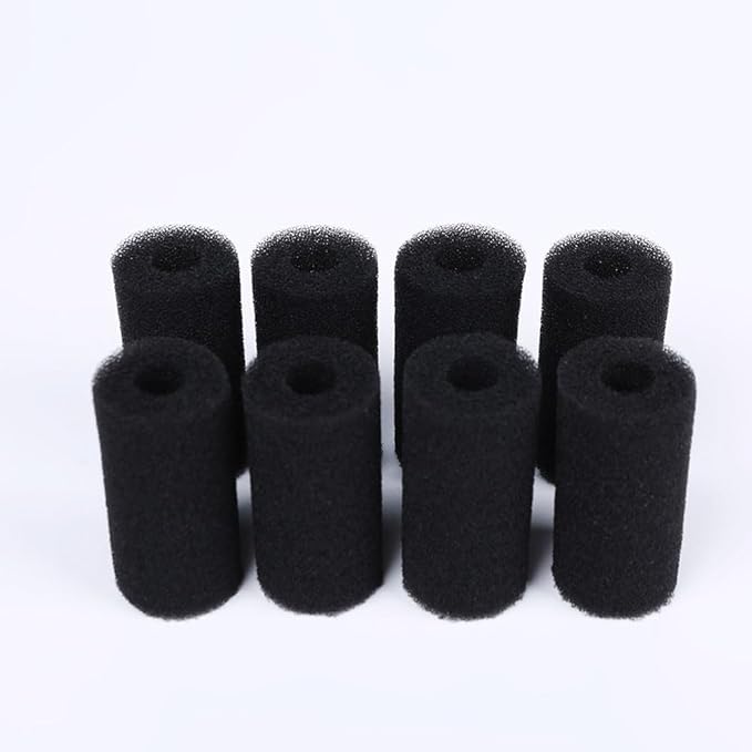 8 Pack Pre-Filter Sponge Aquarium Pre Filter Foam Rolls 0.4” Intake Replacement Sponges for Fish Tank Filter Accessories (1.5''Dx2.4''Hx0.4''Intake)