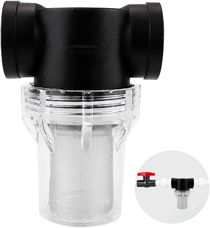 1 Inch Sediment Filter Pressure Washer Filter - 40 Mesh Stainless Steel Garden Hose Filter with Female Thread for Outdoor Gardening, RV Water System & Inlet Water Filtration