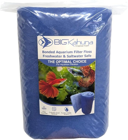 Big Kahuna Aquarium Filter Floss Rolls – 12-inch Pond and Aquarium Filter Media – 1-inch Thick Wet/Dry Aquarium Filter Pad – Bonded Filter Media Pad for Freshwater or Marine Aquariums, Ponds – 6ft