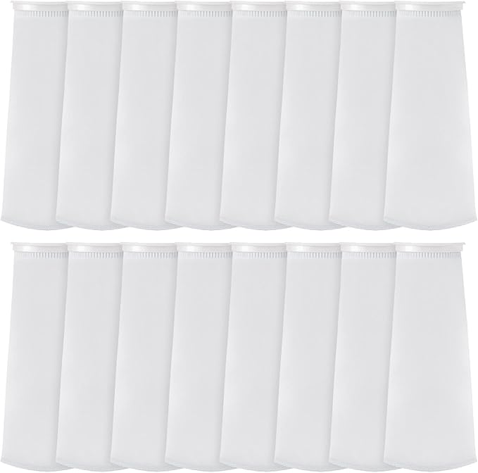Oudain 16 Pack 4 Inch Ring Filter Socks 200 ?m Aquarium Bags 4 Inch Ring by 15 Inch Long Socks for Fish Tank Freshwater Saltwater Aquariums