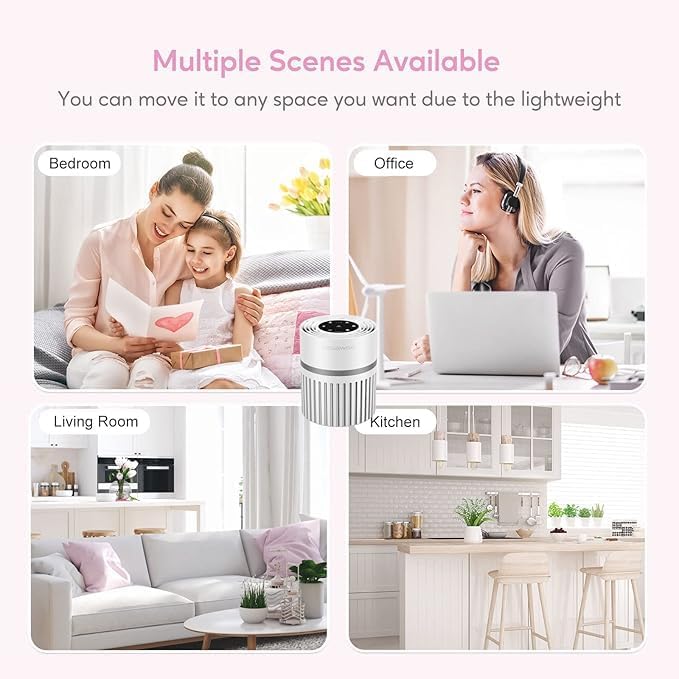 MEGAWISE EPI810 Air Purifier Equipped with Genuine HEPA Filter, Covering an Area of up to 215 sq ft, Addresses Airborne Particulates, Pet Dander & Odors, and Low-decibel Air Filters.