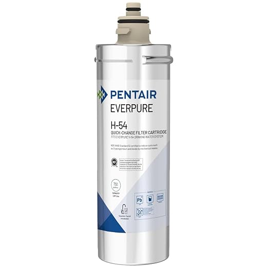 Pentair Everpure H-54 Quick-Change Replacement Cartridge, EV925268, NSF Certified to Reduce Lead, For Use in Everpure H-54 Drinking Water System, 750 Gallon Capacity, 0.5 Micron