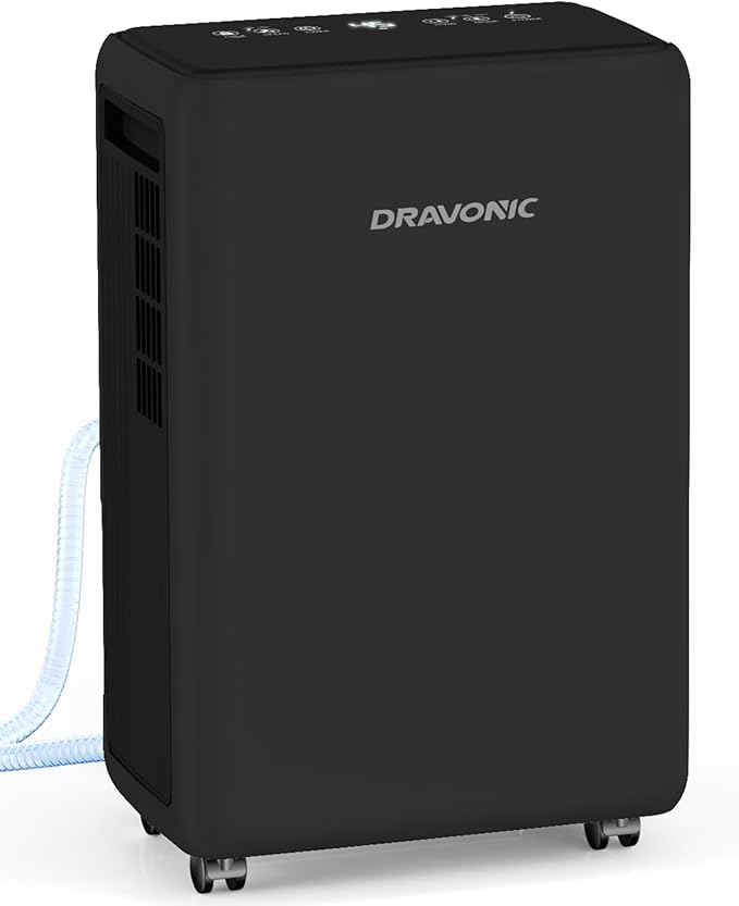 2000 Sq. Ft Dehumidifier for Basement, 30 Pint Dehumidifiers for Home, Bedroom and Bathroom, 3 Modes Dehumidifier with Drain Hose, Smart Humidity Control, 24H Timer (Black)
