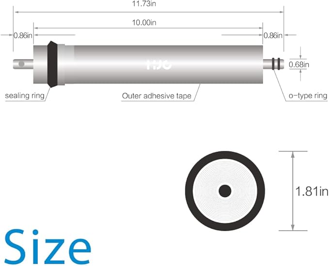 Reverse Osmosis Membrane 75GPD Water Filter Replacement for Reverse Osmosis System 11.75"x1.75" Under Sink RO Drinking Purify for House, 97% Desalination Rate