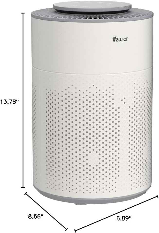 Air Purifier for Home Large Room, VEWIOR HEPA Air Cleaner with Air Quality Light and Essential Diffuser, AUTO Mode, Sleep Mode, Timer, Lock, Cover up to 1800ft² for Wildfire Smoke Dust Pollen