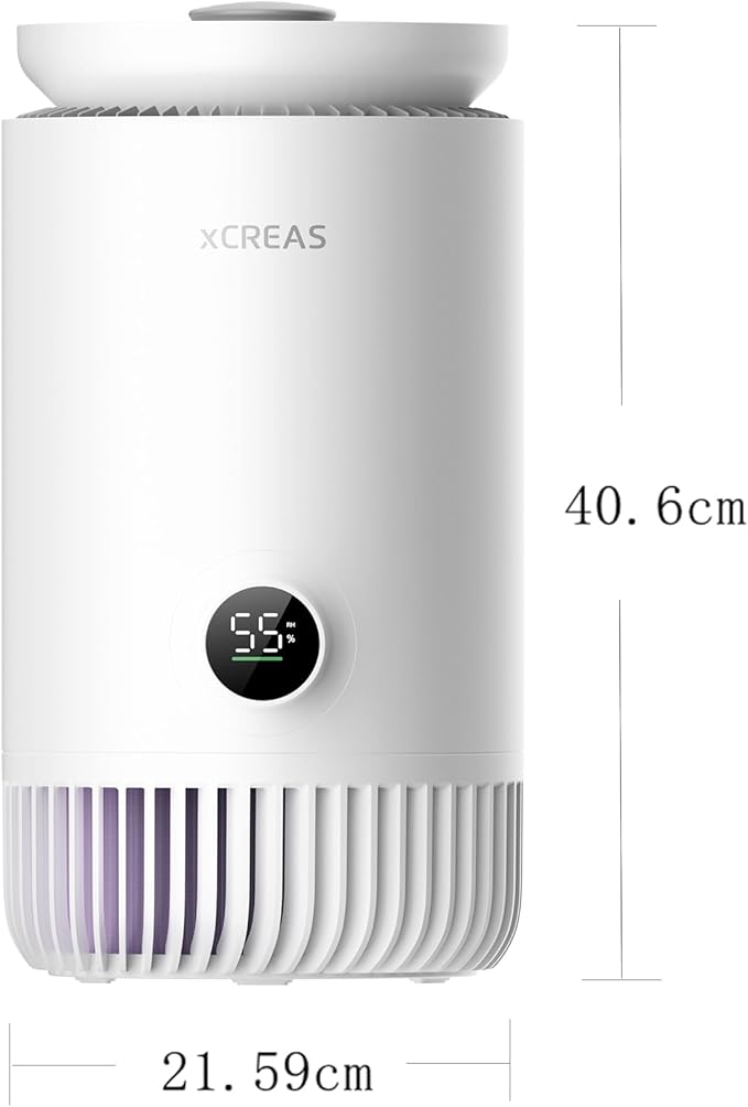 Humidifier and Air Purifier in One, Evaporative Humidifier and HEPA Air Purifier Combo for Bedroom, 0.8 Gal Water Tank Top Fill, 23dB Quite Mist-Free