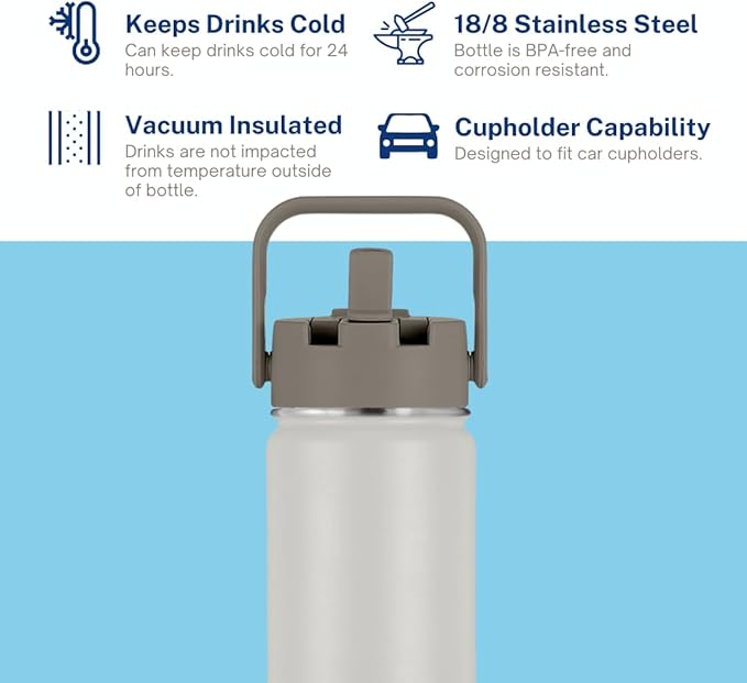 HydroBottle | Stainless Steel Filtered Water Bottle, 24 oz | BPA-Free, Removes Lead, Chlorine, Arsenic, VOCs | Filter Lasts 3 Months, Replaces 568 Plastic Bottles (Foam)