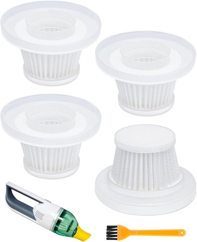 Replacement Filter Compatible with Horsepower Duck Compact Cordless Vacuum Cleaner AS Seen On TV, Vacuum Cleaner Filter Replacement Parts, 4+1 Pack