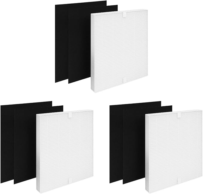 Nispira True HEPA Filter Replacement Set Compatible with Coway Airmega 200M Air Purifier AP-1518, Mighty Air AP-1512HH, 3 Sets