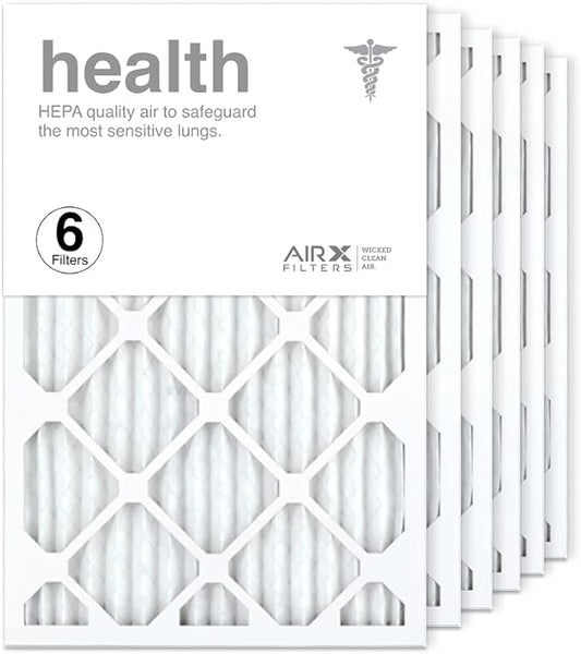 AIRX WICKED CLEAN AIR. 16x24x1 Air Filter MERV 13 Pleated HVAC AC Furnace Air Filter, Health 6-Pack, Made in the USA
