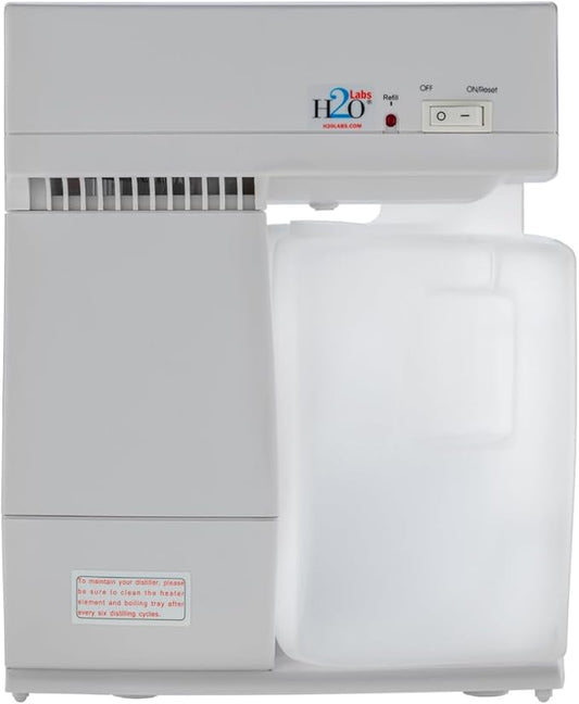 H2o Labs Model 200 is the Most Convenient and Lightweight Countertop Water Distiller for Home use with VOC Vent, Easy-Fill 1 Gallon Tap Water Reservoir and Food Safe Collection Container