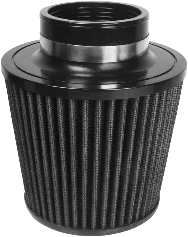 Kyostar 3 Inch 76mm Cold Air Intake Filter Cone Universal Carbon Fiber Replacement High Flow Dry Air Filter Black