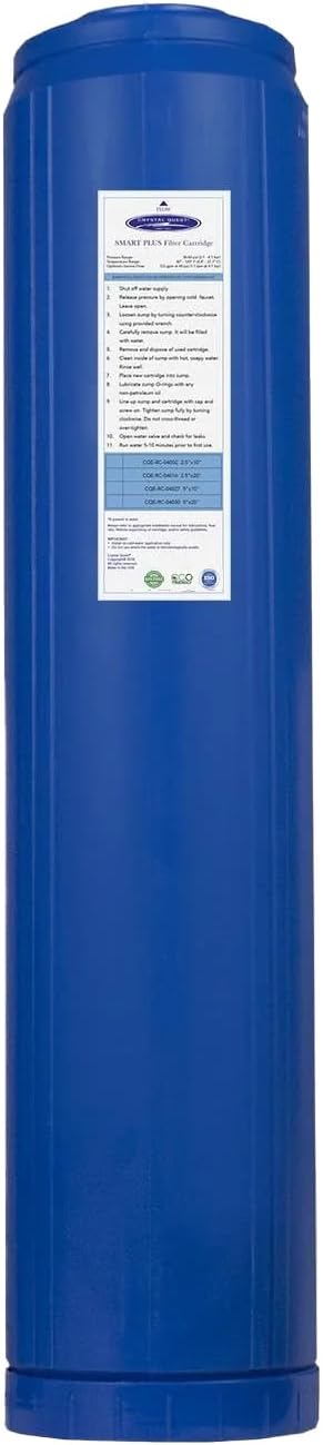 Crystal Quest SMART Replacement Filter | 4-5/8" x 20" Cartridge | 160,000 Gallons Capacity | Advanced Multistage Filtration