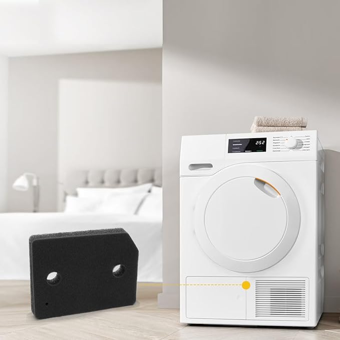 2 Pack Plinth Filter Replacement for Miele T1 Dryer 9164761, Heat Pump Tumble Dryer Foam Filter,Toe-Kick Lint Filter, Washable & Double Layer Filtration