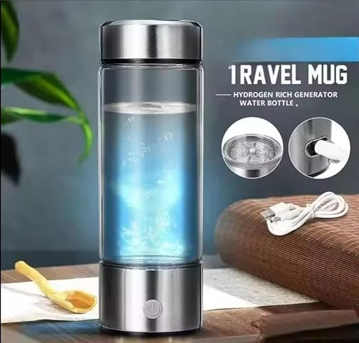 1800ppb Hydrogen Water Bottle - Portable Hydrogen Water Bottle Generator with SPE PEM Technology -Rechargeable Hydrogen Water Ionizer Machine - Alkaline Pitcher - Hydrogen Rich Water with Gift Box