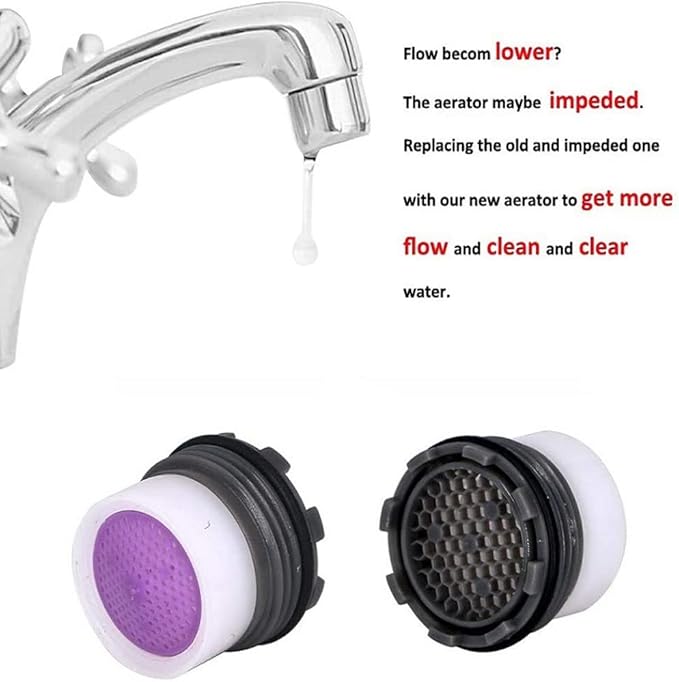 Generic 12 Pcs Faucet Aerator with 4 Pcs Wrench Tool, ABS Material, Polished Finish, 24mm